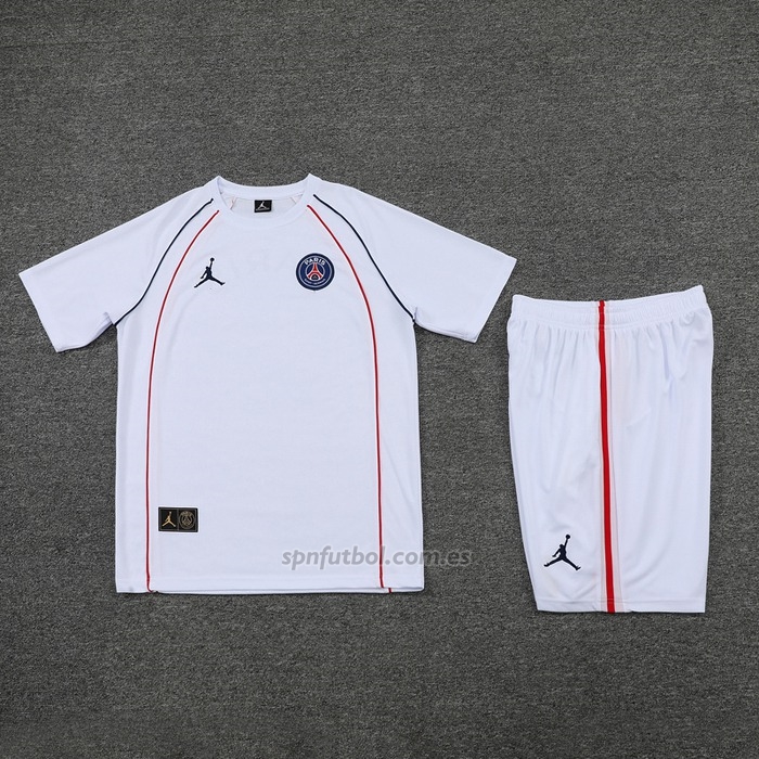 Chandal del Paris Saint-Germain Jordan Manga Corta 2022-2023 Blanco - Pantalon Corto